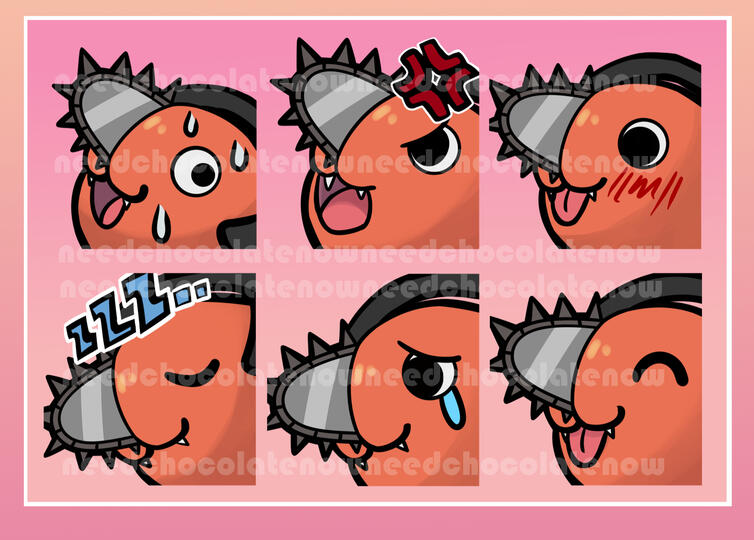 Comm//Chainsaw man discord emotes.