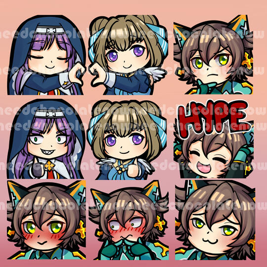 Comm//Epic 7 discord emotes.